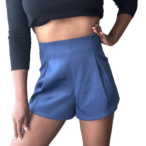 Moodie Blue High Waisted Dressy Shorts Size Small - Picture 1 of 8